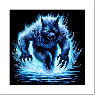 Werewolf night design Posters and Art